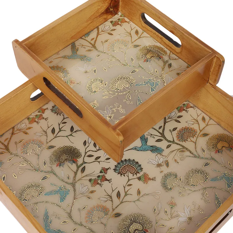 Blossom Glow Wooden Serving Tray - Set of Two media 5