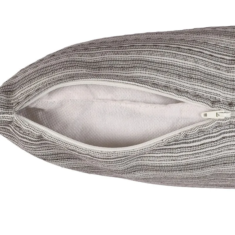 Striped Serenity Cushion Cover (Grey) - Set of Two media 4