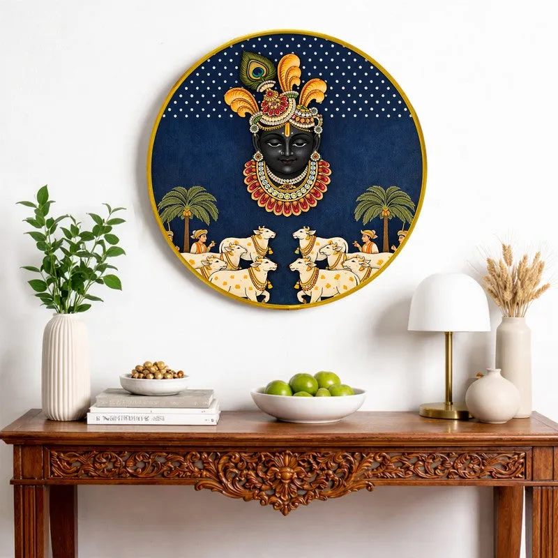Shrinathji With Cows Pichwai Paper Wall Art media 4