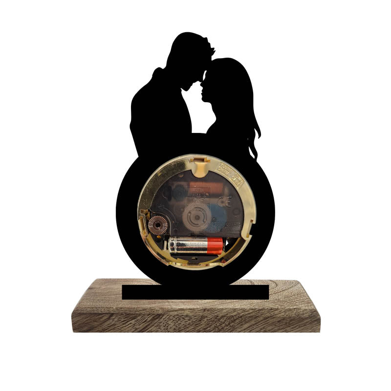 Amour Hour Iron & Mango Wood Table Clock media 4