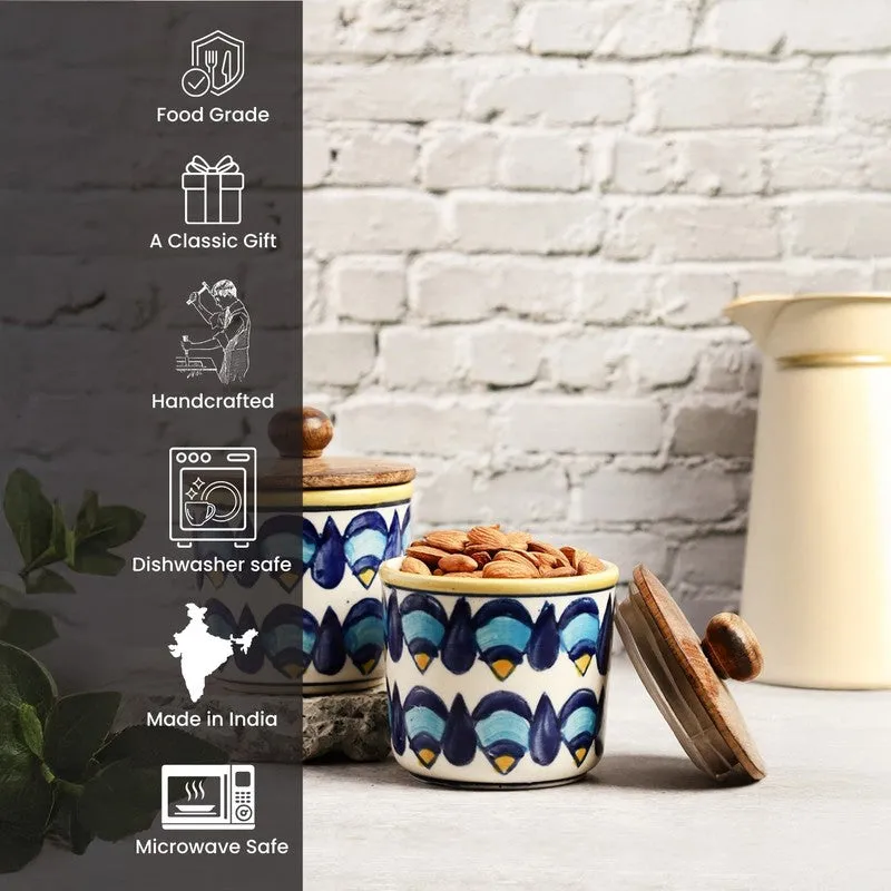 Decorative Ceramic Jar Set (300 mL Each) - Set Of Two media 8
