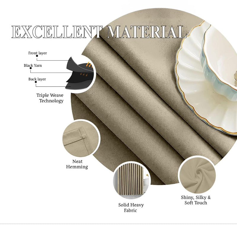 Tab Tale Flat Curtain Valance (Beige) - Set Of Two media 6