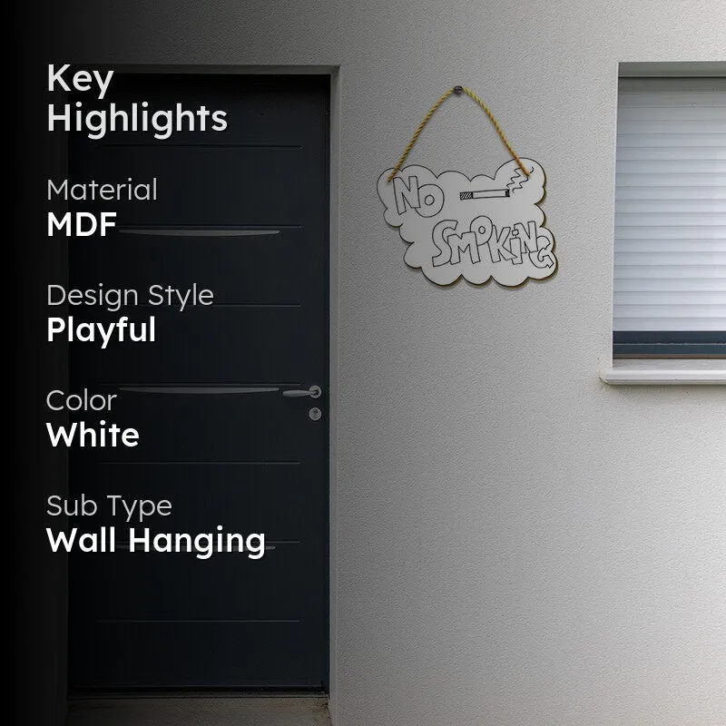 Hand-Drawn No Smoking Symbol MDF Wall Accent media 2