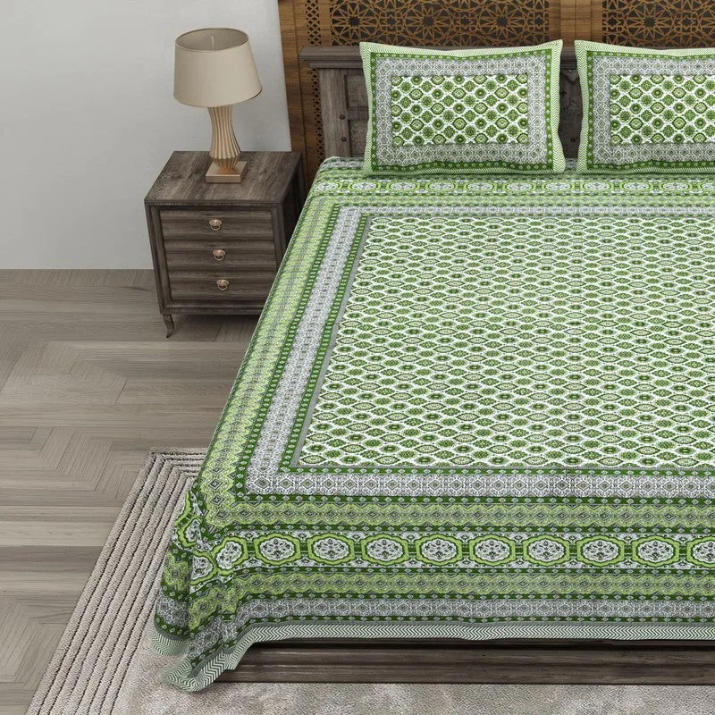 Auraar Cotton Bedsheet (Green) - 240 TC media 3