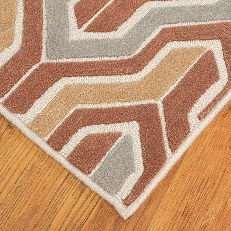 Elpis Hand Tufted Geometric Wool & Nylon Carpet - Blush Pink media 6