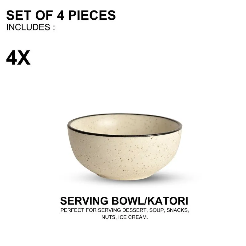 Swaad Katori Ceramic Snack Bowls (White, 200 mL Each) - Set Of Four media 7