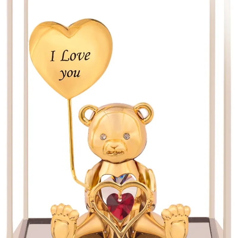 Golden Teddy Love 24K Gold Plated Mild Steel Showpiece media 5
