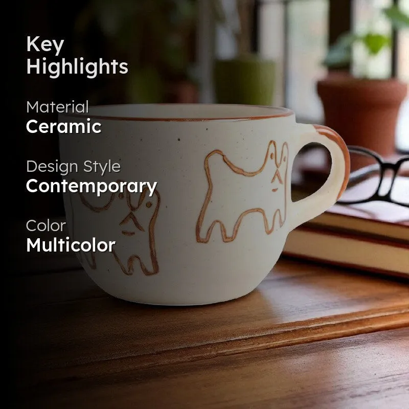 Peekaboo Ceramic Tea Cup (100 mL) media 2