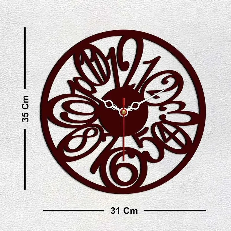 Ring Number Dial Wooden Wall Clock media 6
