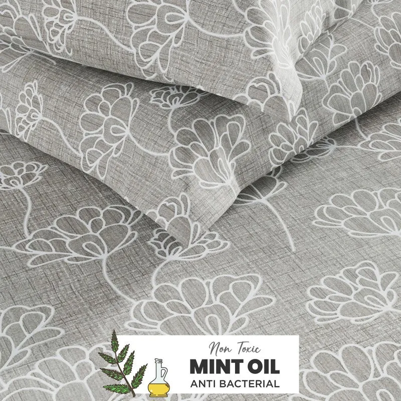 Belora Cotton Bedsheet (Grey) - 144 TC media 6