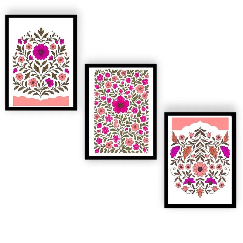 Indigo Petalcraft Paper Wall Painting With Frame - Black media 5