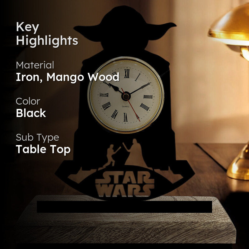 Yoda Silhouette Analog Table Clock media 2