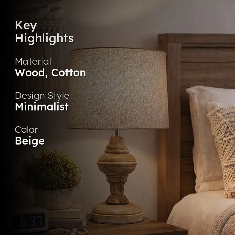 MonoAura Wooden Table Lamp - Beige media 2
