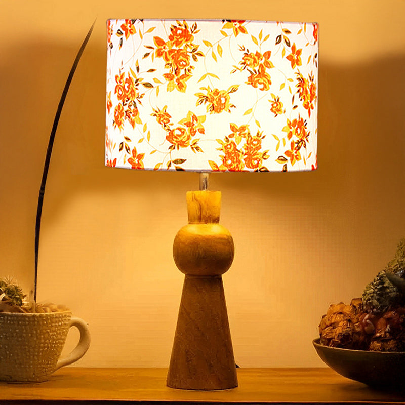 Blush Fabric Table Lamp - Orange,White,Brown
