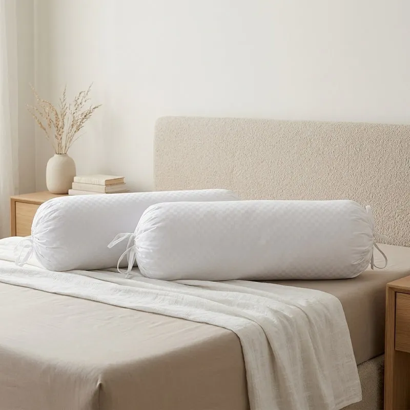 Swayam White Comfort Bolster Cover - Set Of Two media 1