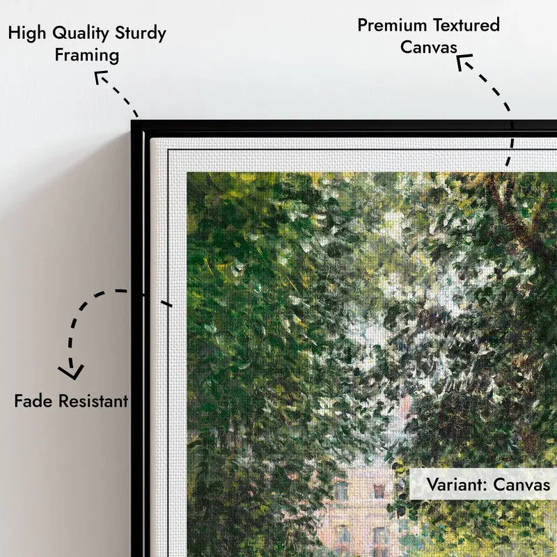 The Parc Monceau Archival Canvas Wall Painting - Black Frame media 7
