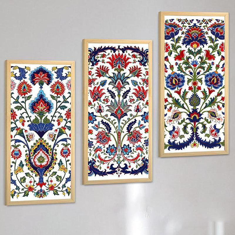 Khayaal Mughal Wall Art With Frame (Red & Blue) - Set Of Three media 5