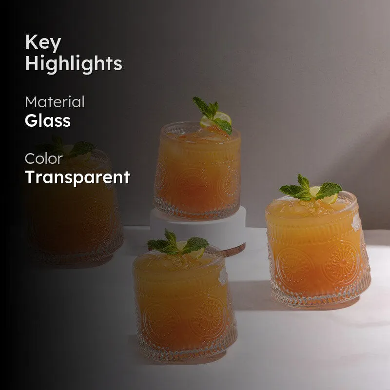 Clearo Whiskey Glasses (Transparent,350 mL Each) - Set Of Six media 2