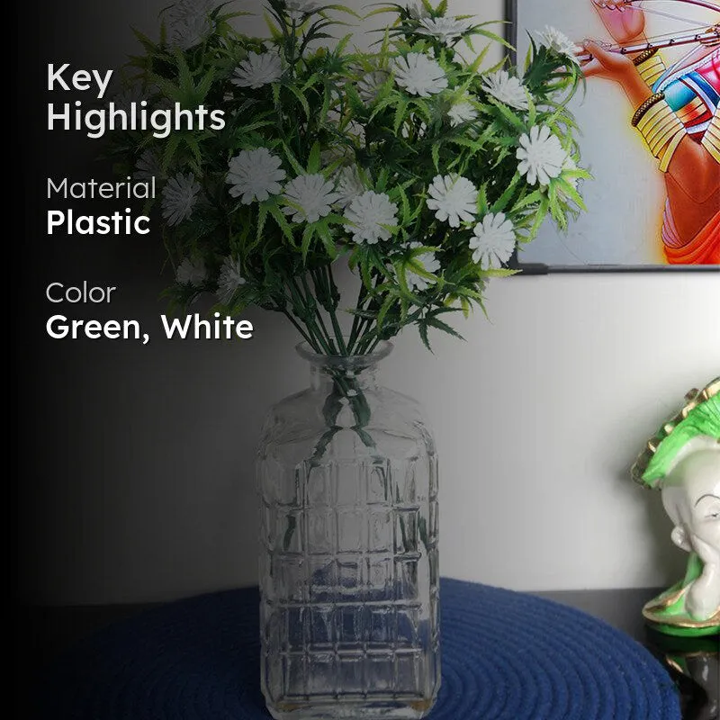 Faux Filosia Flower Bunch (White) - Set Of Two media 2