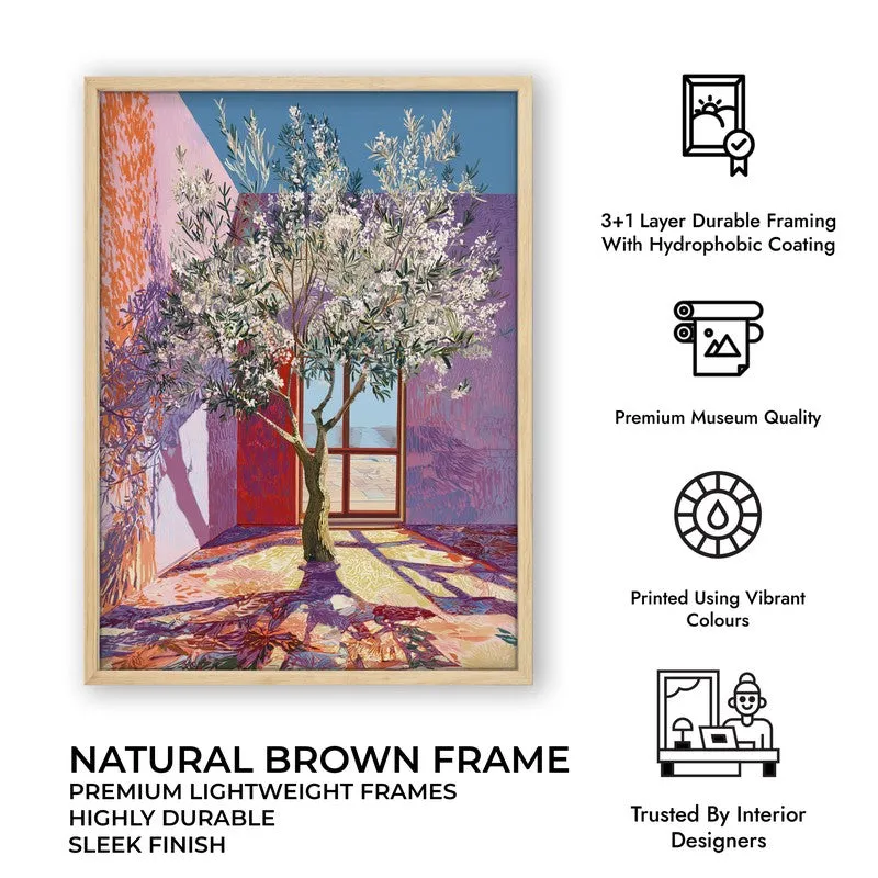 Pastel Canopy Canvas Wall Painting - Brown Frame media 10