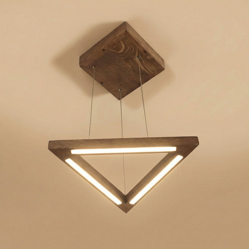 Guridon Linear LED Carved Wooden Ceiling Lamp - Brown media 5