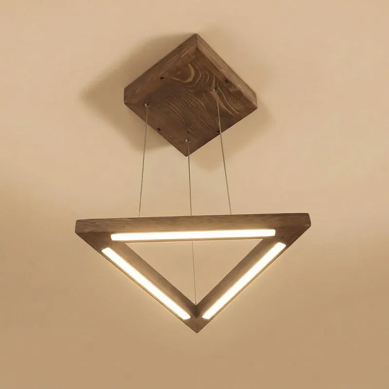 Guridon Linear LED Carved Wooden Ceiling Lamp - Brown media 5