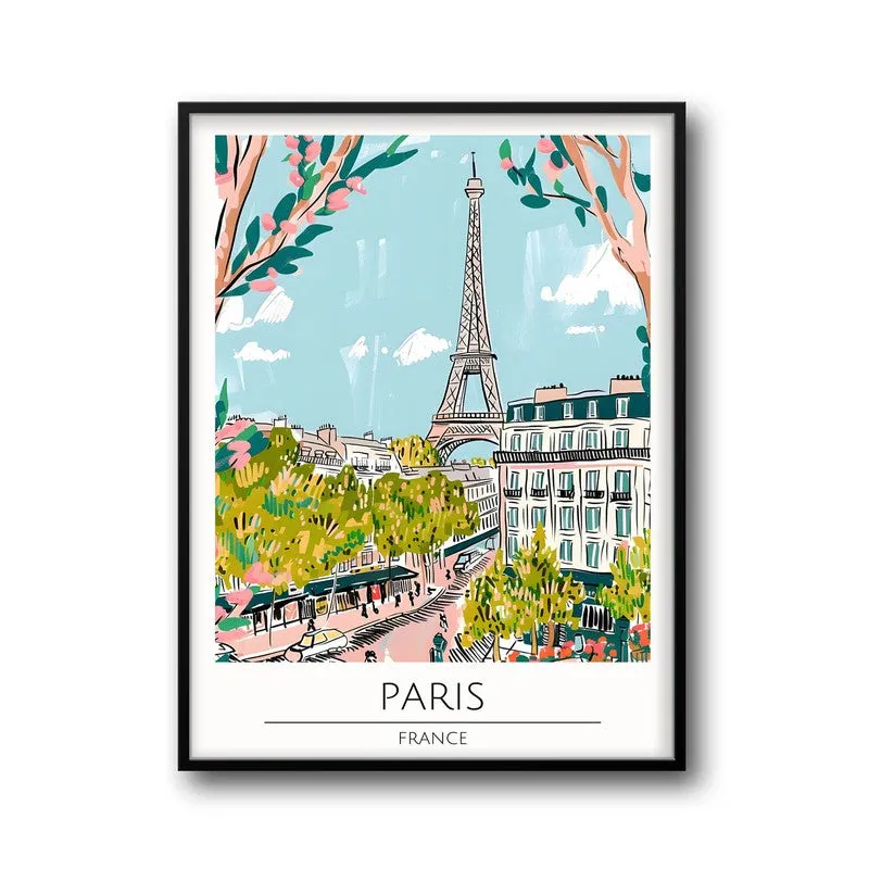 Vintage Paris Framed Canvas Wall Painting media 5