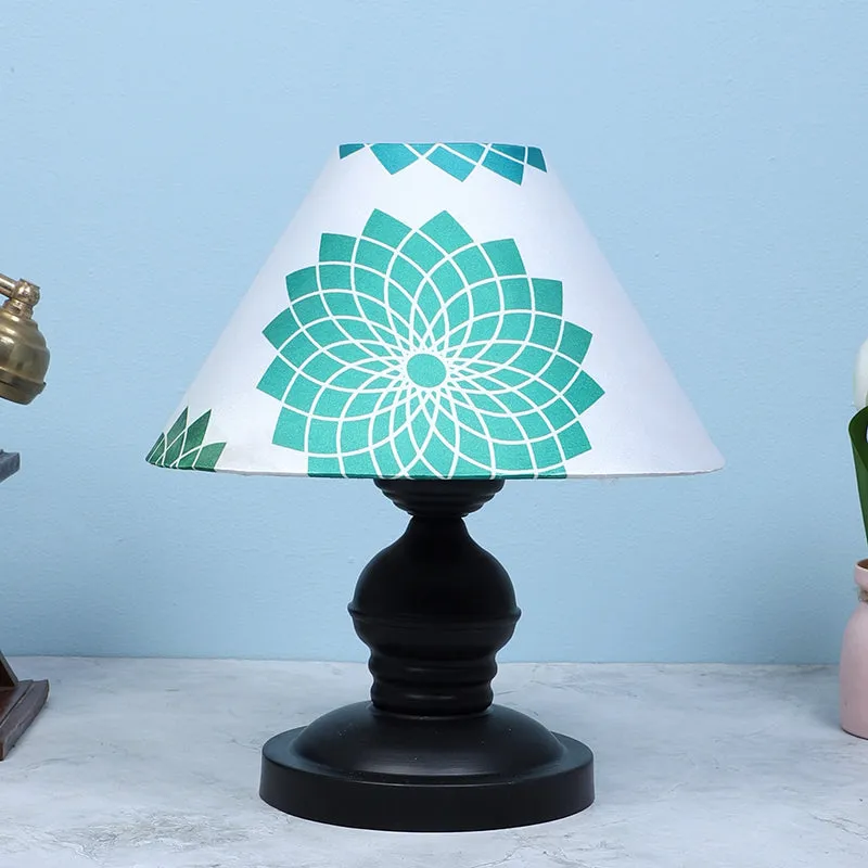 Akari Prima Printed Mango Wood Table Lamp - Green,Black,White media 2