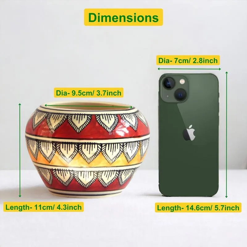 Navya Ethnic Planter - Red & Yellow media 4