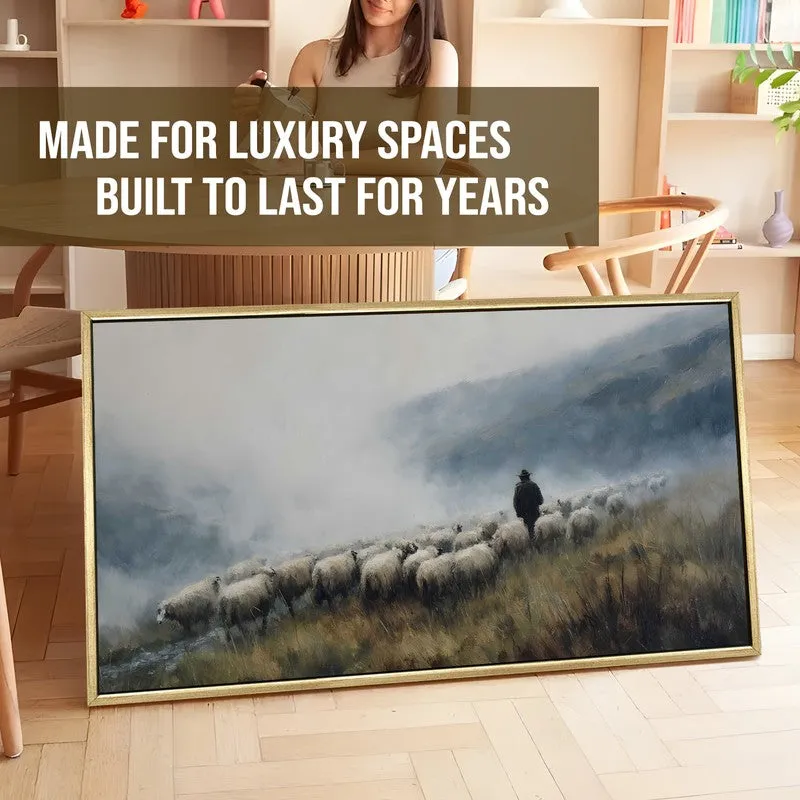 Meadow Path Canvas Wall Painting With Frame media 5
