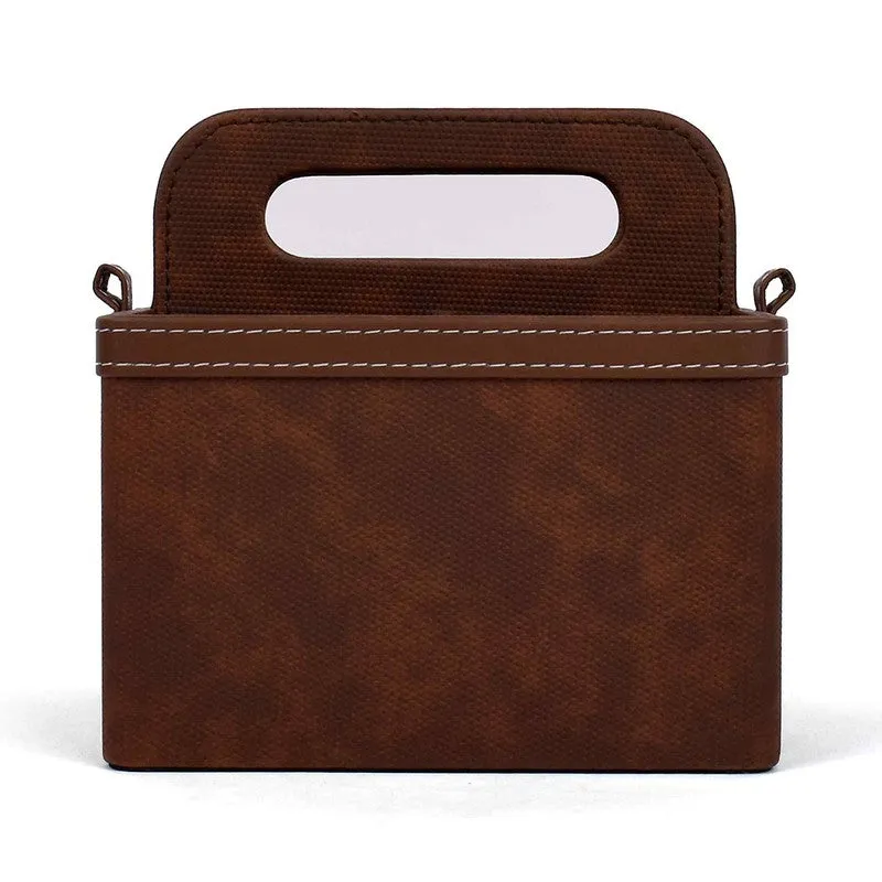 Ember Dote Leatherette Desk  Organiser -Brown media 3