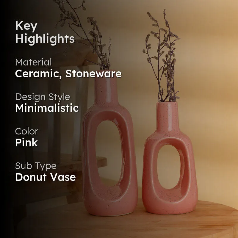 Concetta Ceramic Vase (Pink) - Set Of Two media 2