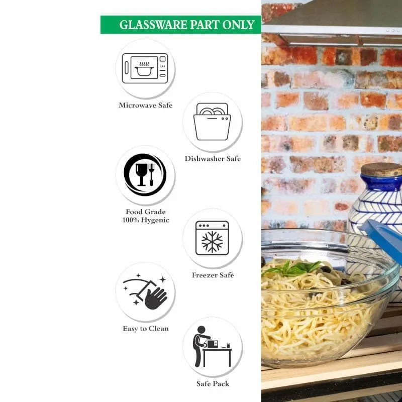 Pasabahce Gestal Storage Bowl With Blue Lid media 6