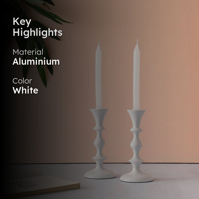 Morgera Candle Holder (White) - Set Of Two media 2