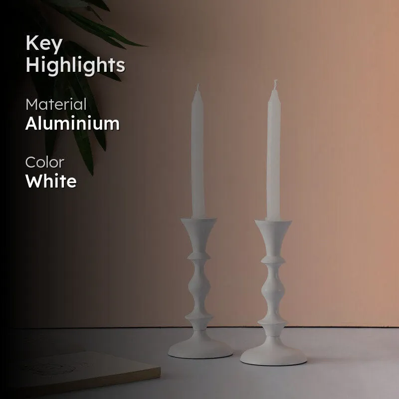 Morgera Candle Holder (White) - Set Of Two media 2