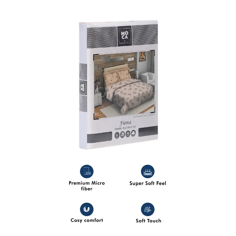 Monte Carlo Bloom Bliss Cotton Bedsheet (Peach,Beige) - 104 TC media 10