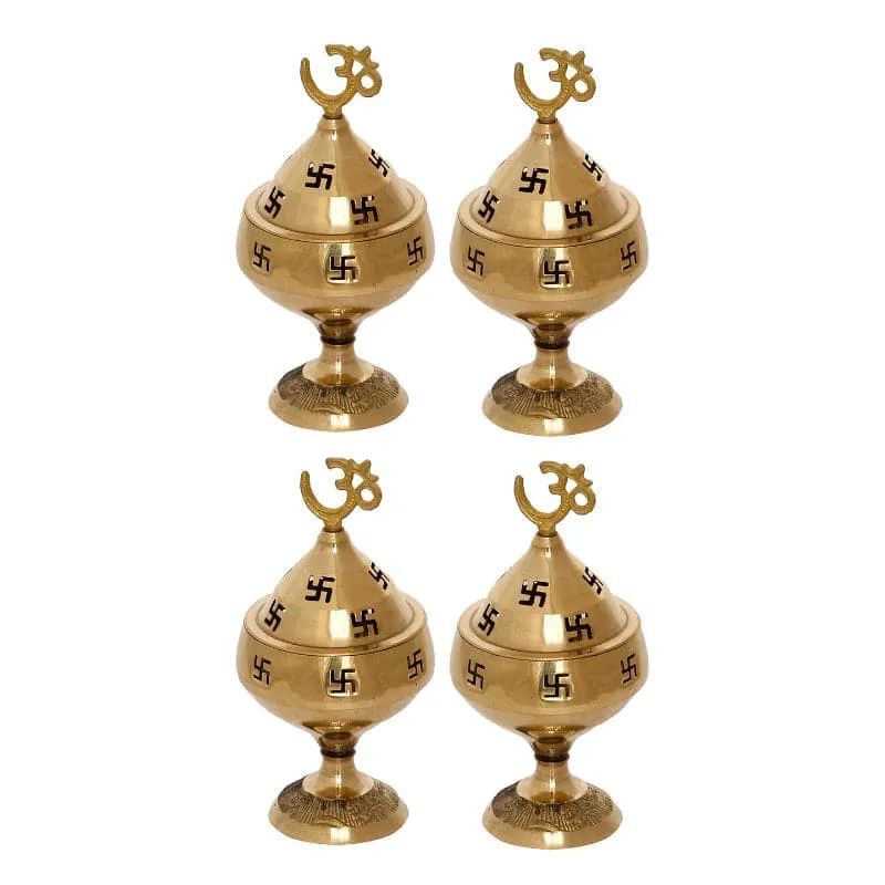 Rudrana Om Swastik Akhand Diya - Set Of Four media 4