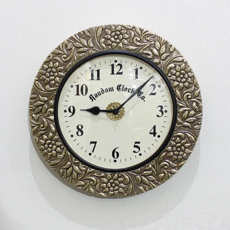 Elvora Brass Analog Wall Clock media 5