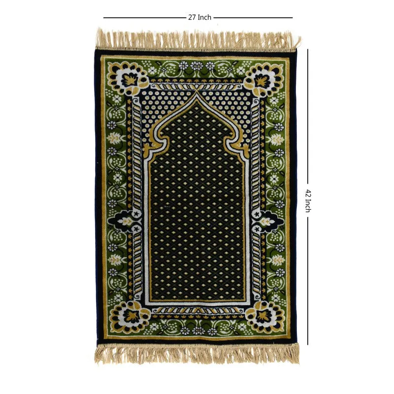 Sajdelle Velvet prayer Mat - Green,Blue media 6