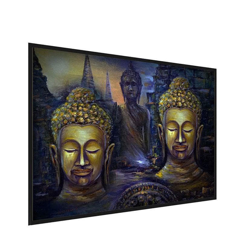 The Buddha Canvas Wall Painting - Black Frame media 3