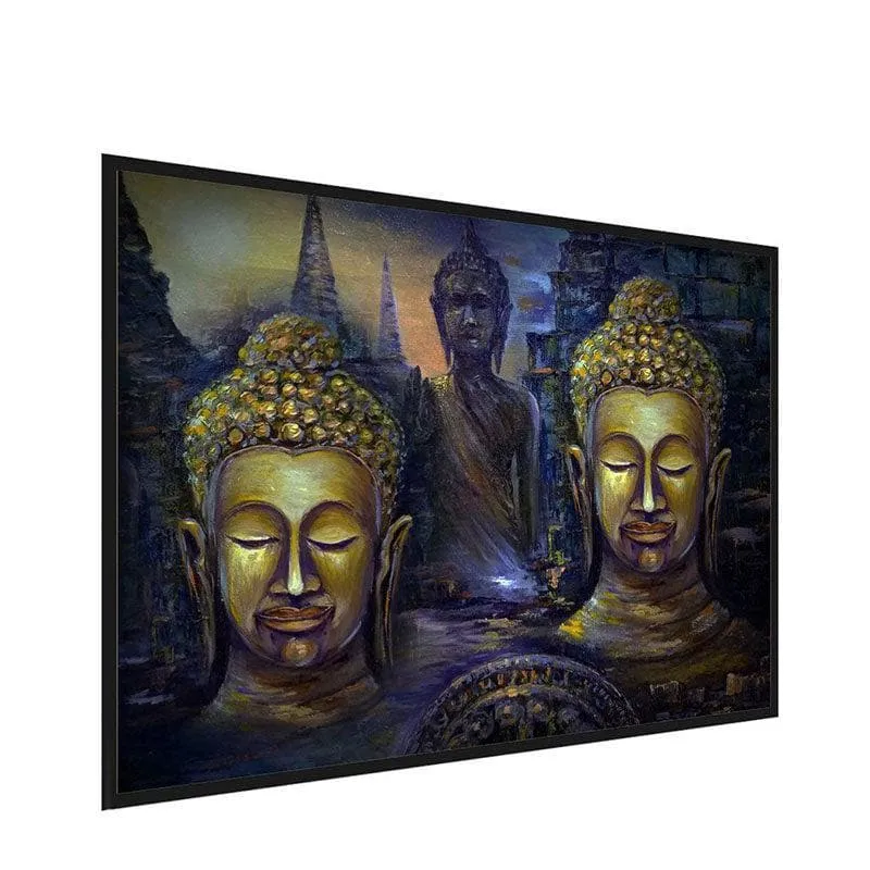The Buddha Canvas Wall Painting - Black Frame media 3