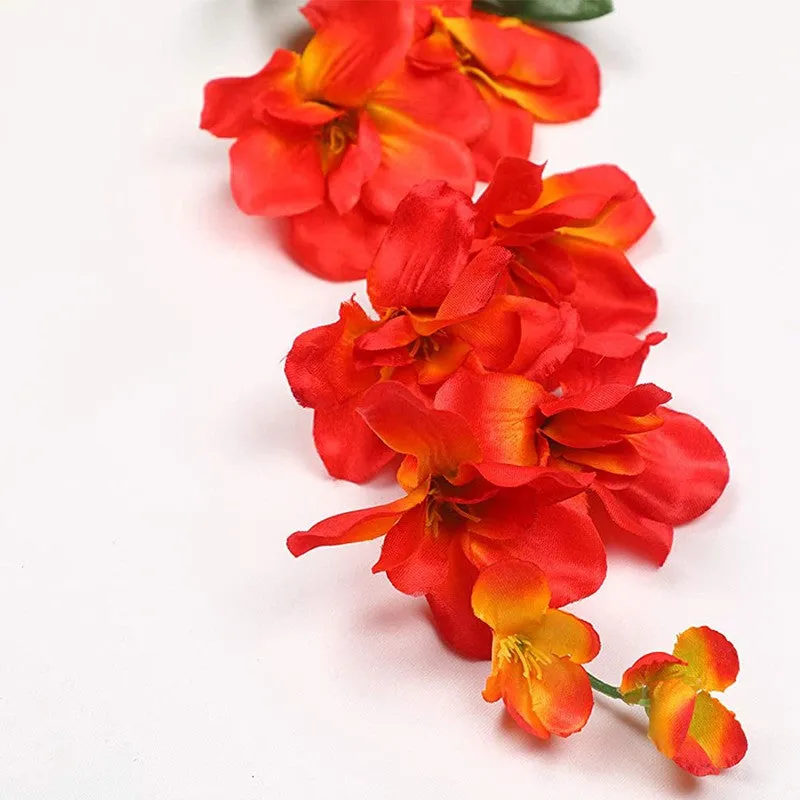 Decorative Artificial Fabric Orchid Flower - Set Of Five media 4