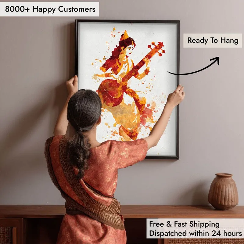Sri Saraswati Devi Divine Harmony Archival Paper Wall Art media 5