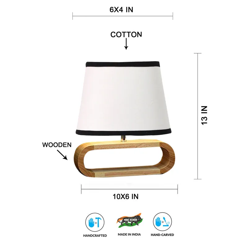Cotin I Stripe Curve Cotton Table Lamp - White,Brown media 7