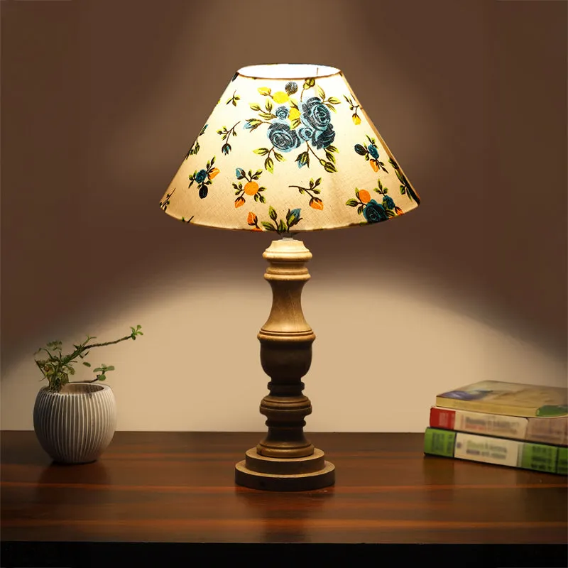 Fleur Carve Wooden Table Lamp - Multicolor media 1