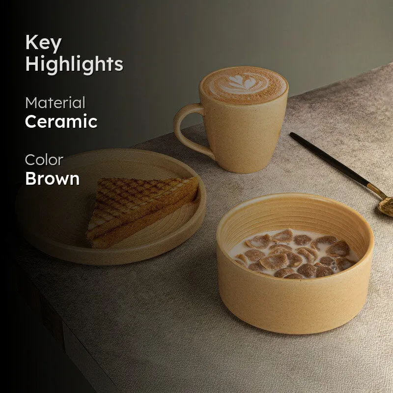 Sandstone Brew Ceramic Tea Set (Brown) - Three Piece Set media 2