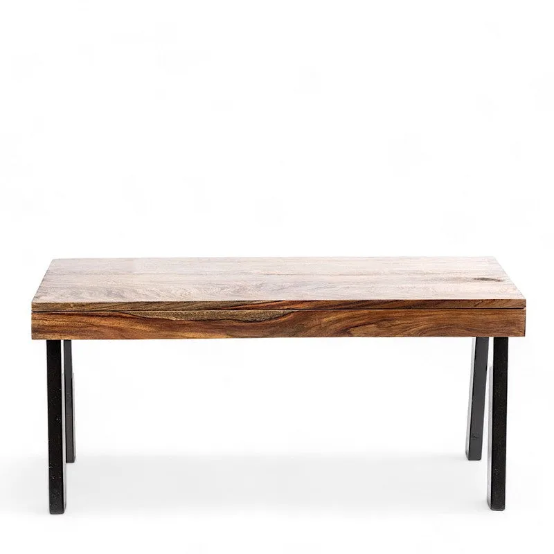 Xexon Sheesham Wooden Center Table - Light Brown media 3