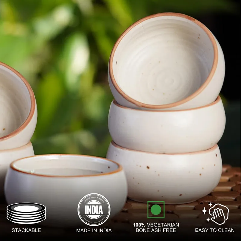 Cera Specks Snack Bowl (White/150 mL Each) - Set Of Four media 6