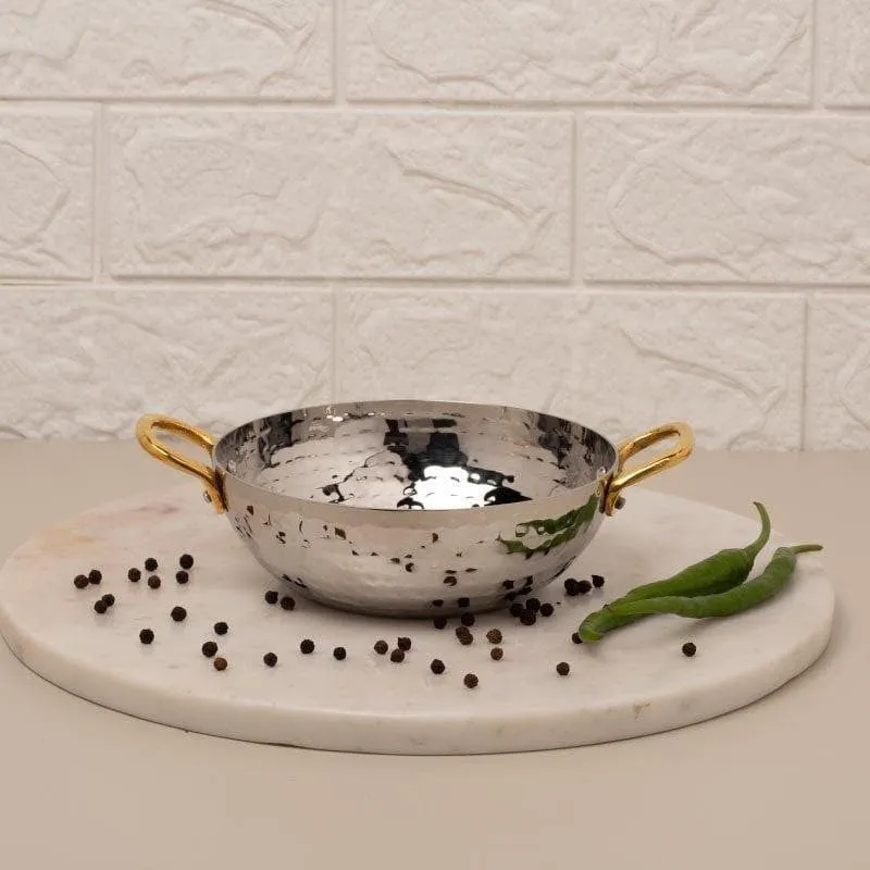 Vintage Allure Hammered Kadhai Serving Pot - 300 ML media 1