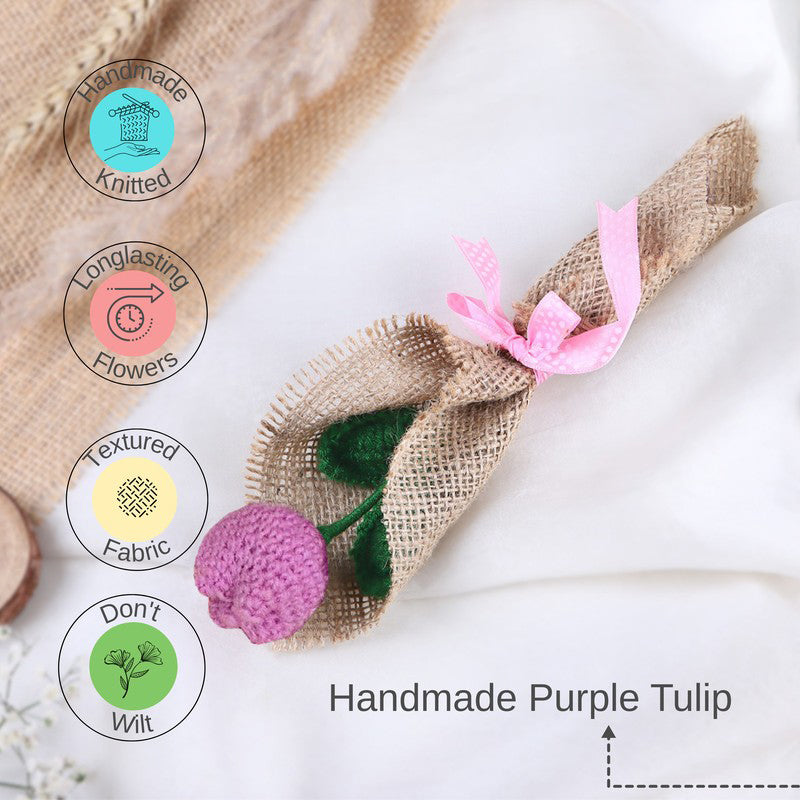 Crochet Handmade Tulip Bouquet - Purple media 7